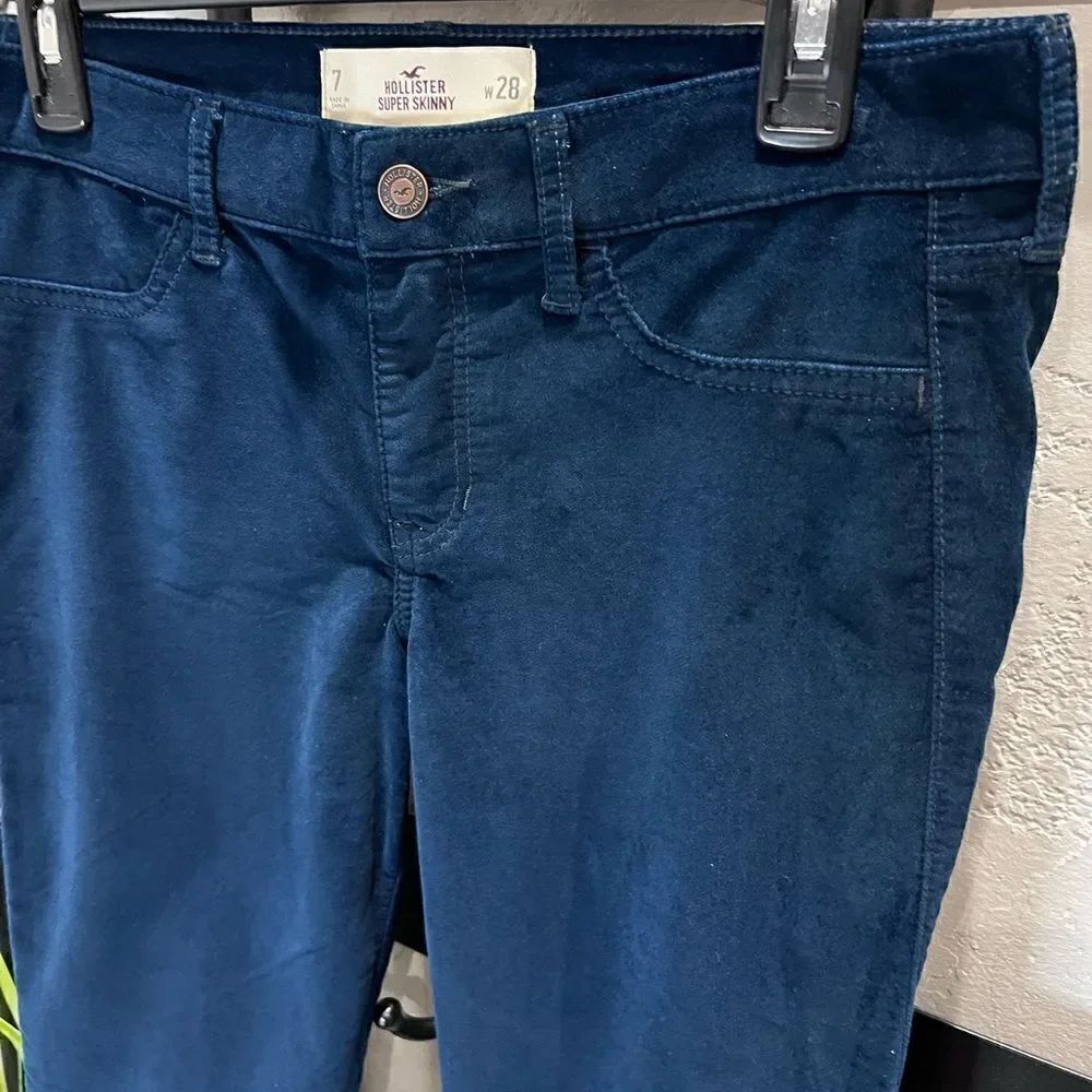 Hollister super skinny velvet pants blue size 7/28 - Picture 4 of 16